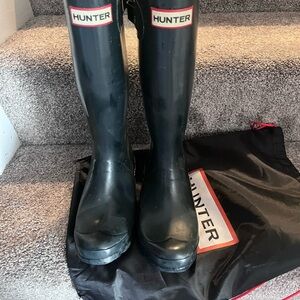 Hunter Women's Tall Blue Rain Boots